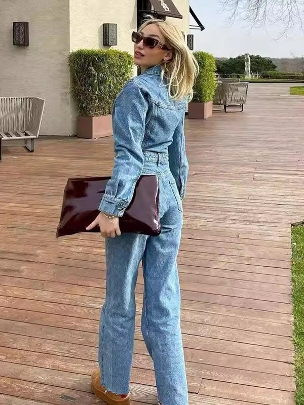 BUYCO Female Denim Pocket Casual Jumpsuit