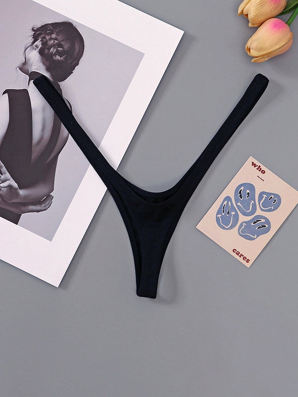 BUYCO Femal Fitted Solid Color T-Back Panties