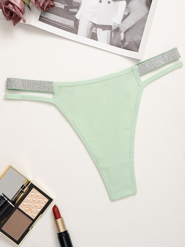 BUYCO Female Silver ribbon Hollow Out Panties