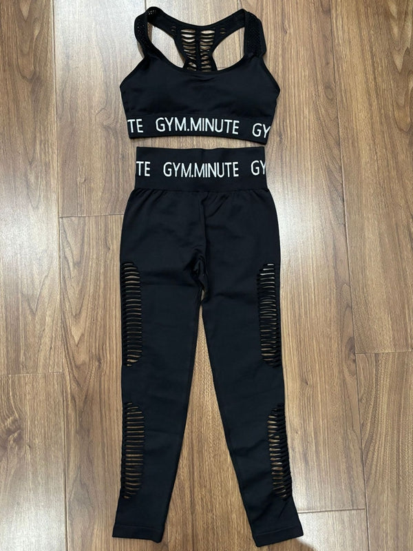BUYCO Female Fitted Hollow Out Print Tracksuit