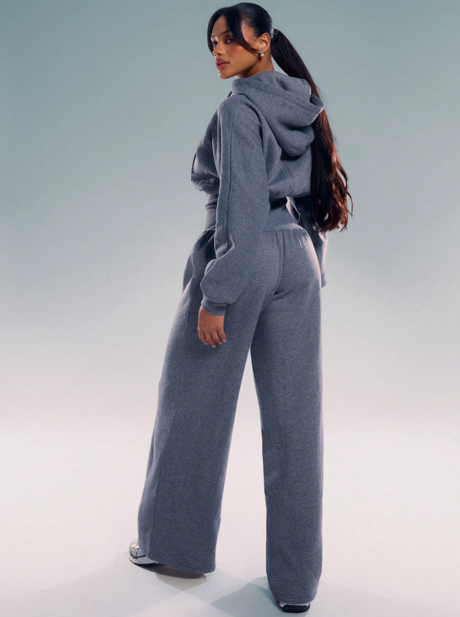 BUYCO Female Solid Color Zipper Hooded Jumpsuit