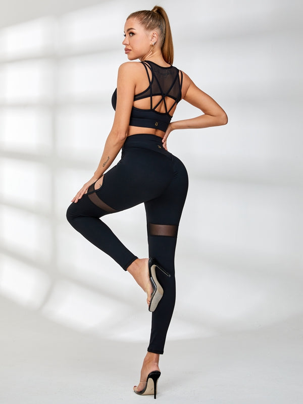 BUYCO Female Unique Cutout Mesh High-rise Leggings