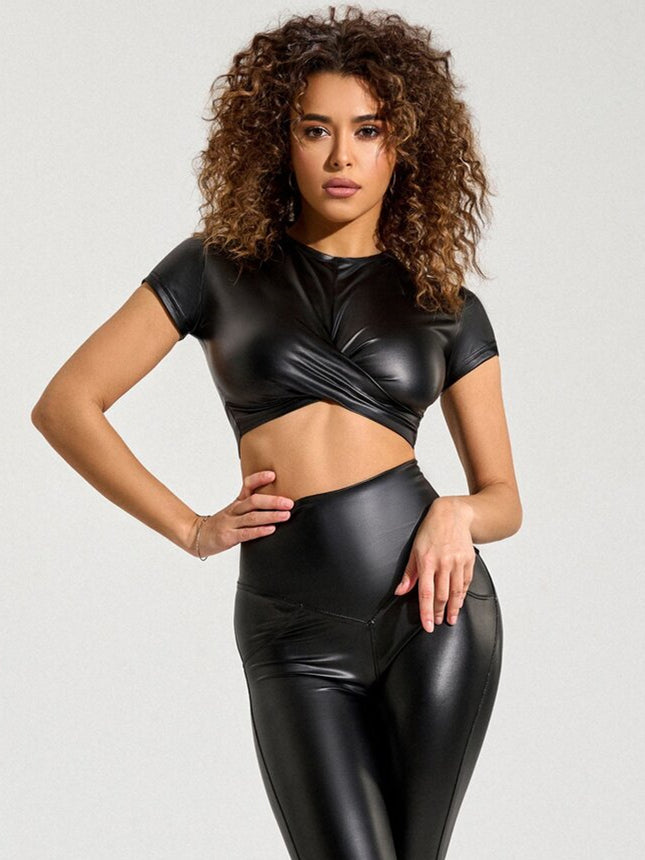 BUYCO Female PU High-rise Leggings