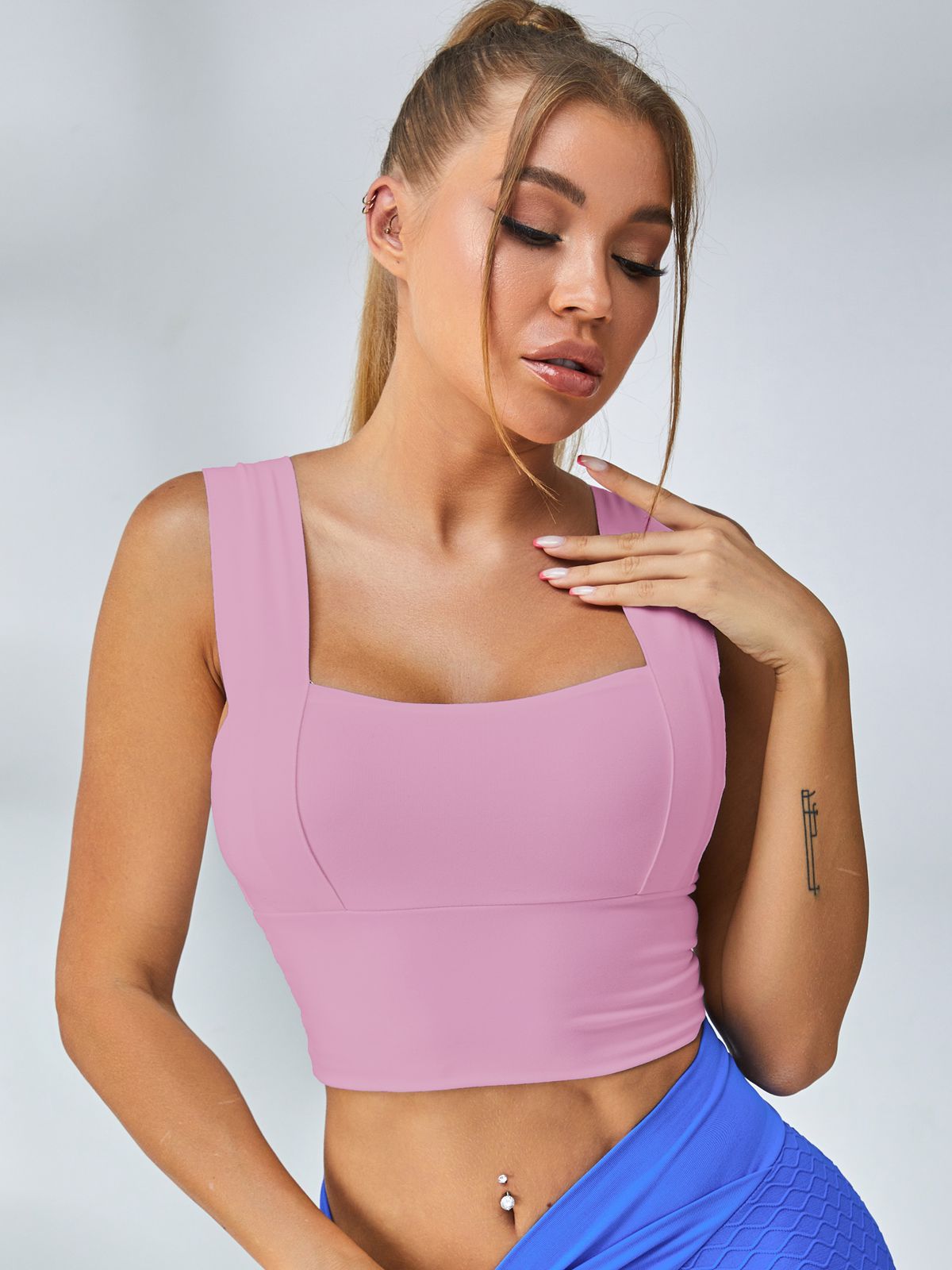 BUYCO Female Wide Shoulder Strap Sports Bras