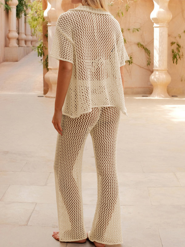 BUYCO Female Fitted Fishnet 2-Pieces Without Bikini Set Swimwear Cover-up