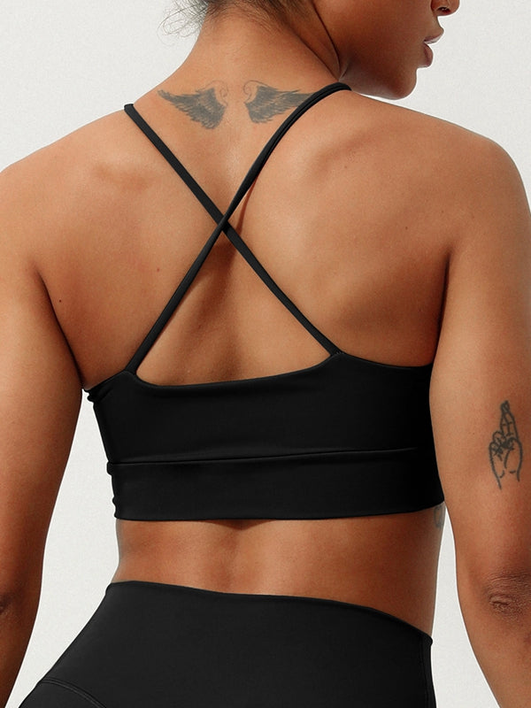 BUYCO Female Hollow Out Cross Back Sports Bras