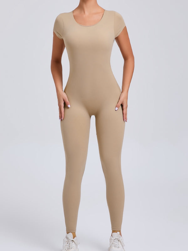BUYCO Female Fitted Backless U Collar Jumpsuit