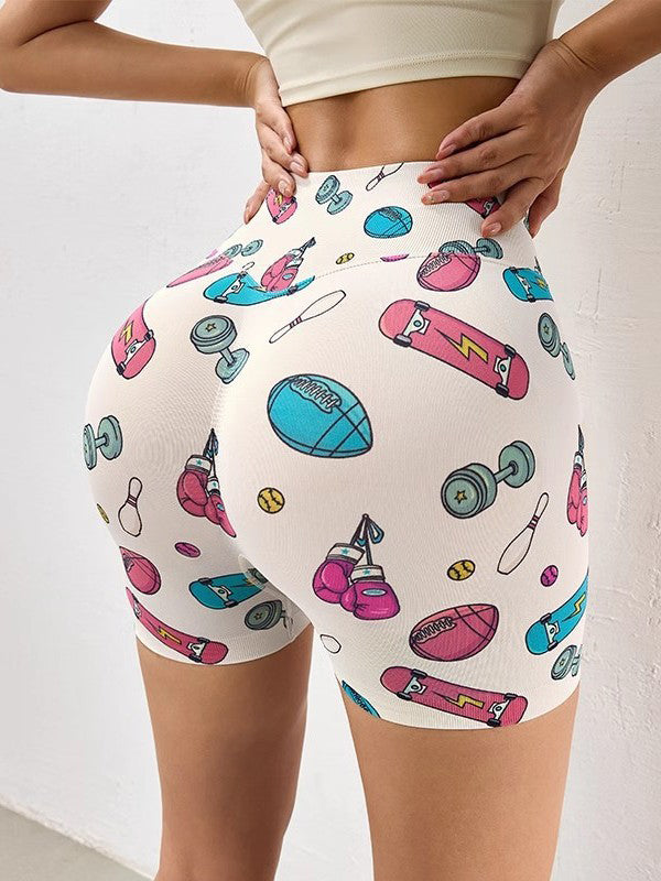 BUYCO Female Print Push Up Design Quick Dry Fit Shorts