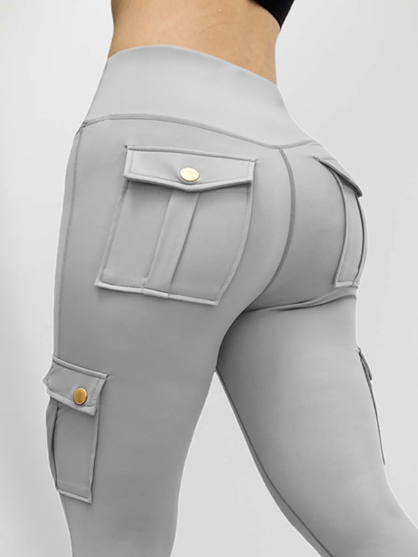 BUYCO Female Pocket High-rise Cargo Style Leggings