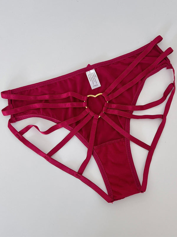 BUYCO Female Heart Shape Cross Hollow Out Panties
