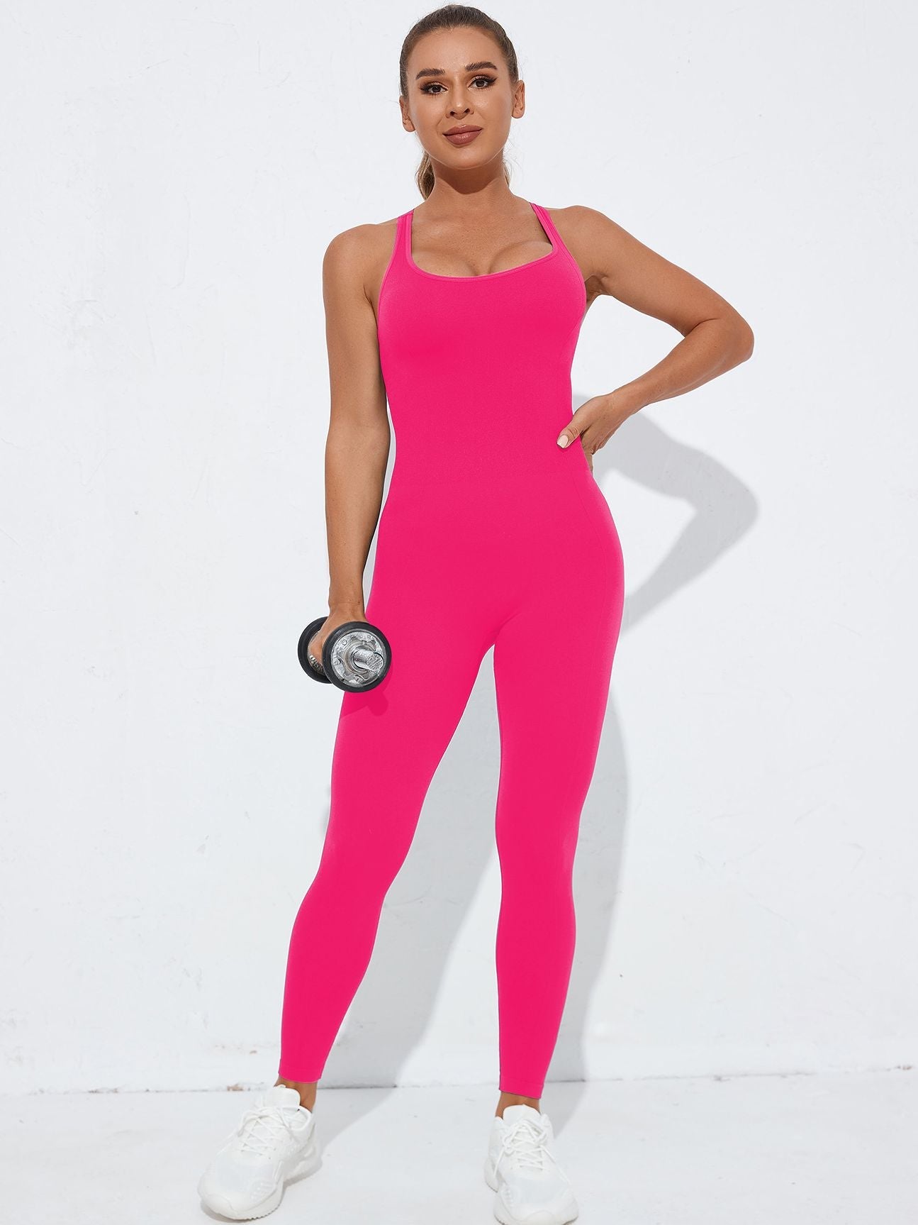 BUYCO Female Cross Back Hollow Out Quick Dry Jumpsuit