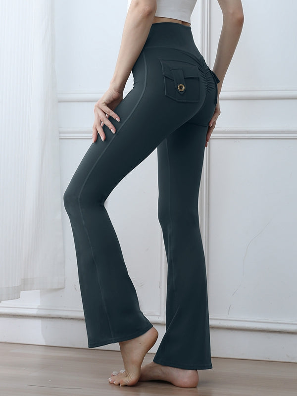 BUYCO Female Flare Pocket Ruched Back Cargo Leggings
