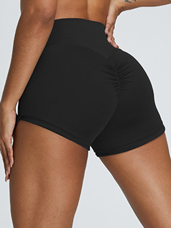 BUYCO Female Ruched Back High-rise Spandex Gym Fit Shorts