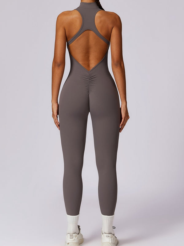 BUYCO Female Zipper Cutout Ruched Back Jumpsuit
