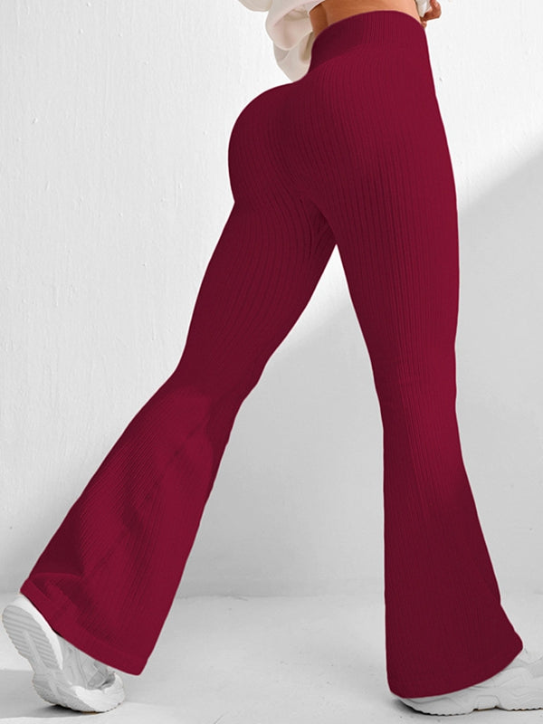 BUYCO Female Ribbed Flare High-rise Leggings