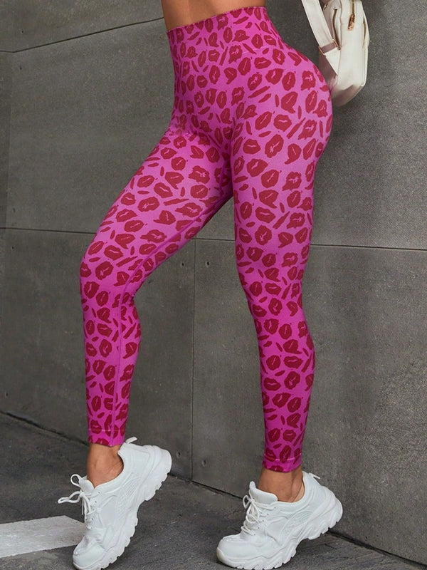 BUYCO Female “Heart Leopard Print” Ruched Back Leggings