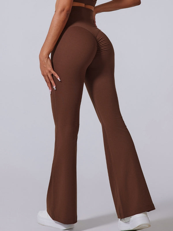 BUYCO Female Super High-rise Ruched Back Flare Leggings