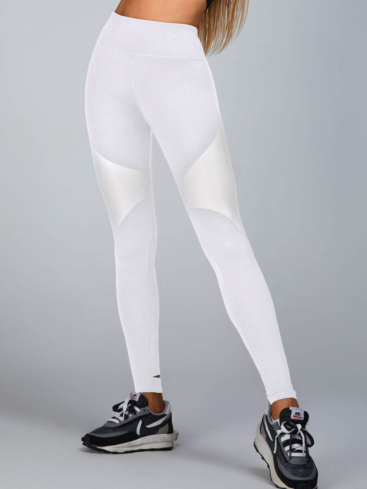 BUYCO Female High Waist Stretch Mesh Stitching Leggings