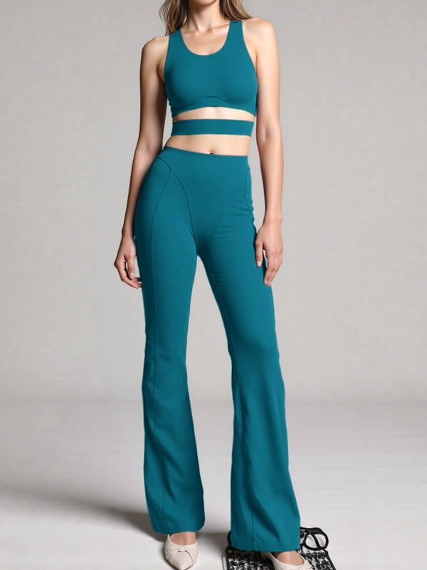 BUYCO Female Fitted Hollow Out Push-up Flare Tracksuit