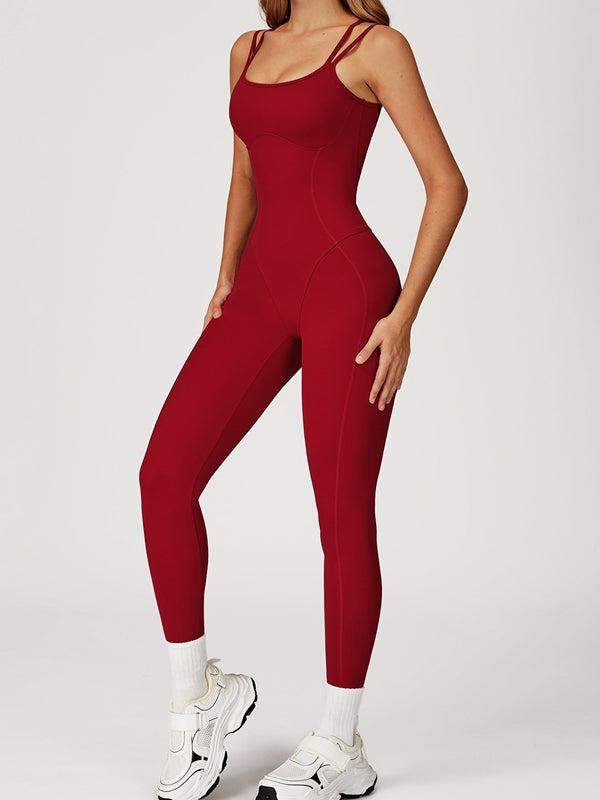 BUYCO Female Fitted Cross Back Flare Jumpsuit