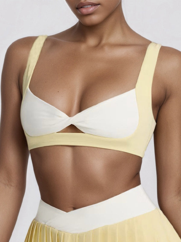 BUYCO Female Contrast Color Twist 2 in 1 V Shape Waist Skirt