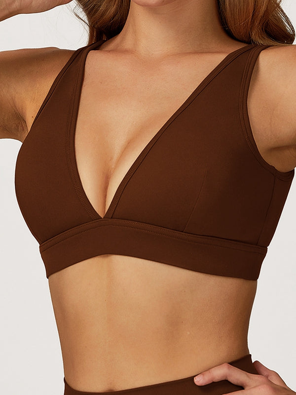 BUYCO Female Backless V Collar Sports Bras