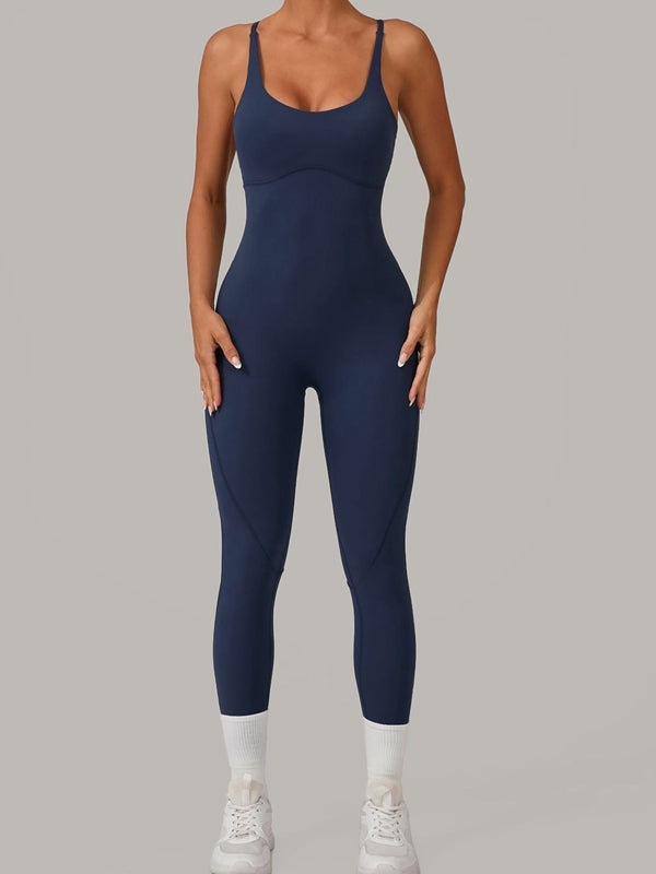 BUYCO Female Fitted Cross Back Push-Up Jumpsuit