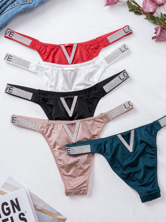 BUYCO Female V Back Dazling Diamond Panties