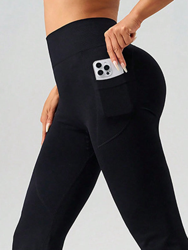 BUYCO Female Flare Pocket High-waisted Leggings