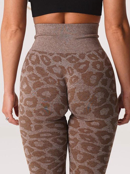 BUYCO Female Leopard Print Ruched Back Seamless Leggings