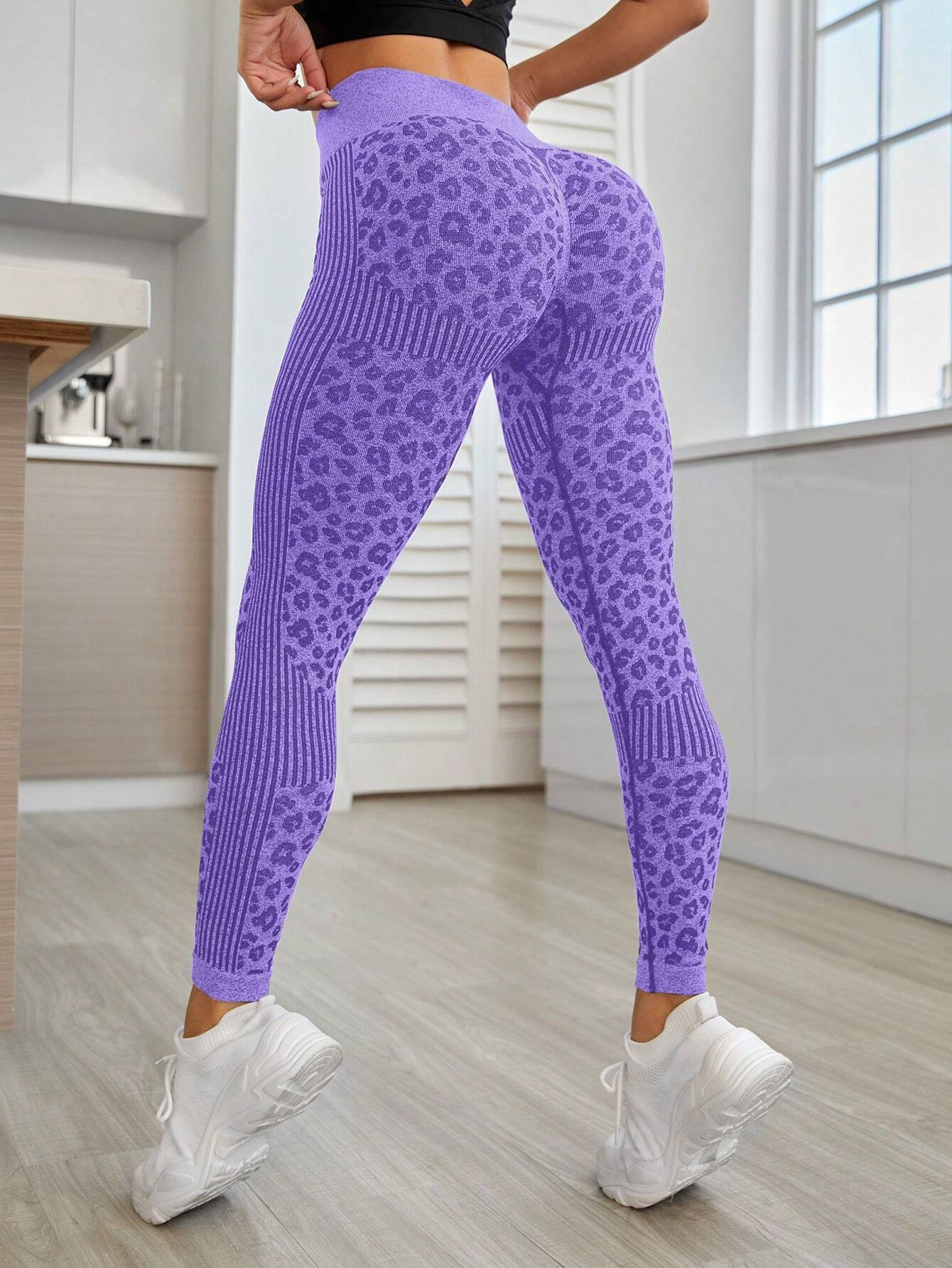 BUYCO Female Leopard Print Quick-dry Fit Leggings