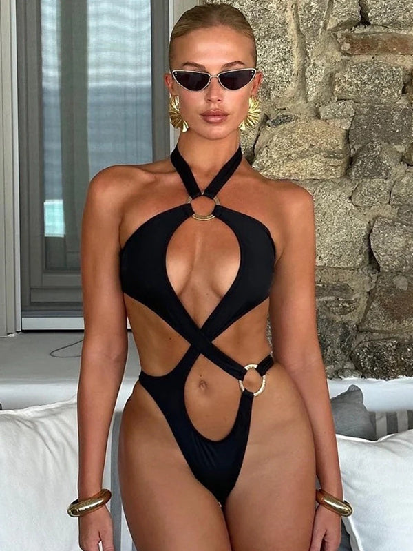 BUYCO Female Fitted Cutout Cross One Piece
