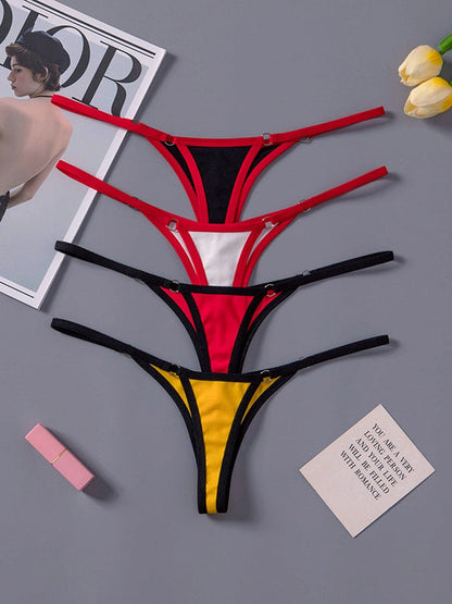 BUYCO Female Contrast Color T-back Panties
