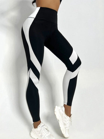 BUYCO Female Contrast Color Stripes Heart-Shape Leggings