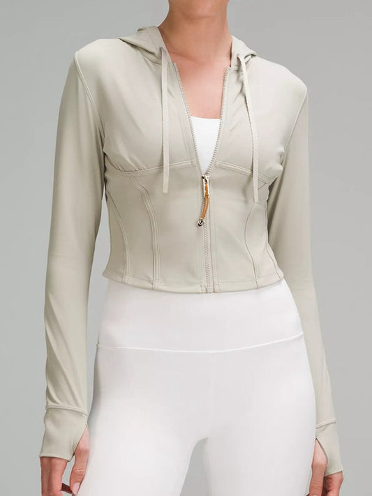 BUYCO Female Zipper Corset Hooded Jacket