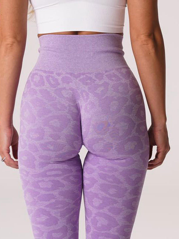 BUYCO Female Leopard Print Ruched Back Seamless Leggings