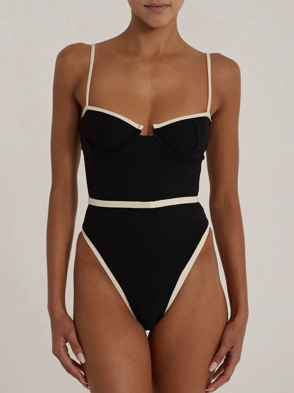 BUYCO Female Fitted Contrast Color One Piece