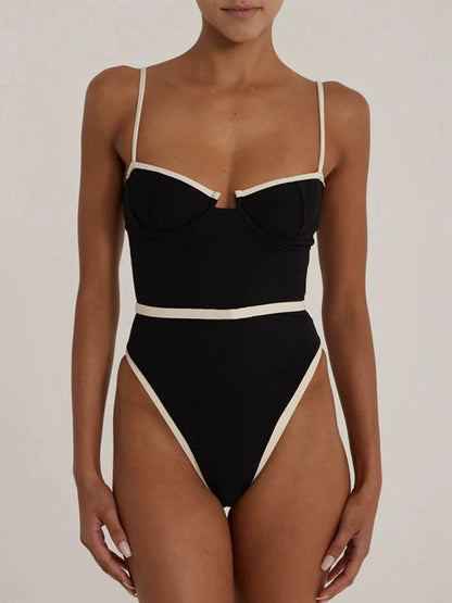 BUYCO Female Fitted Contrast Color One Piece