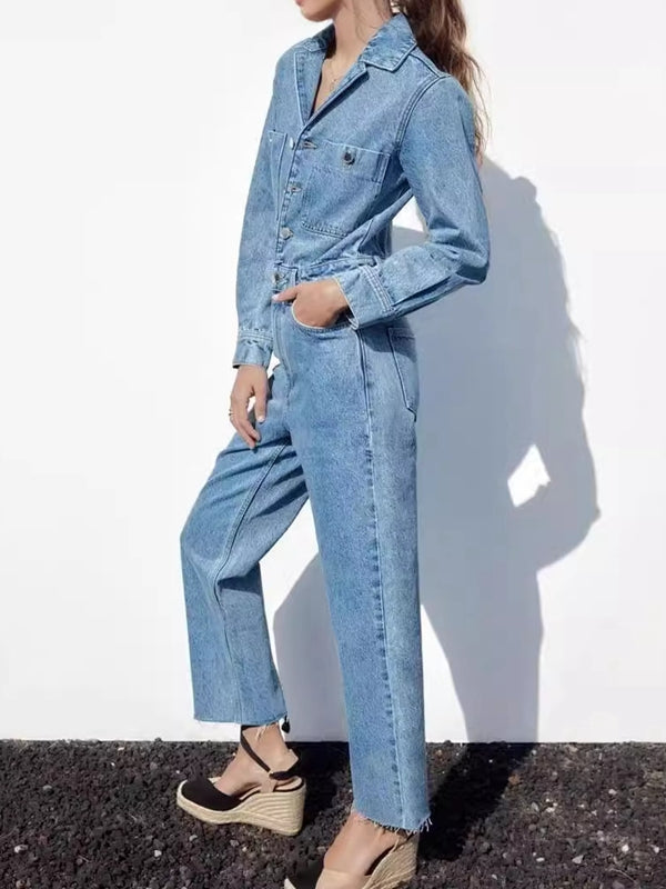 BUYCO Female Denim Pocket Casual Jumpsuit