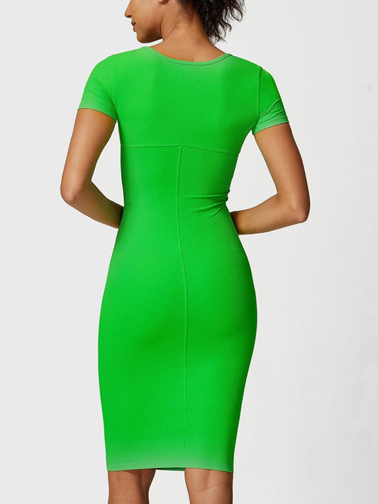 BUYCO Female U Collar Ribbed Quick-dry Dress