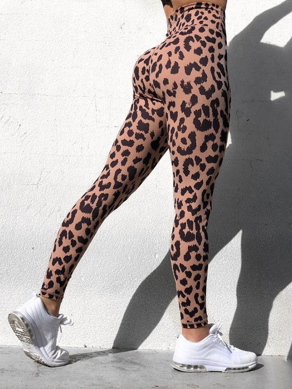 BUYCO Female Fitted Leopard Print Hip-lift Leggings