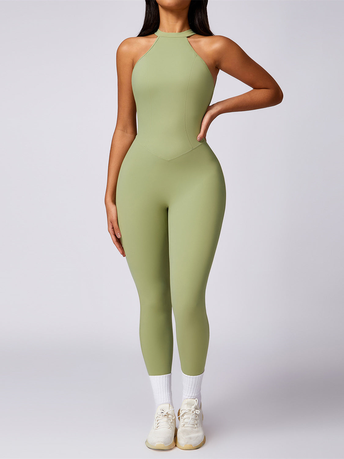 BUYCO Female Fitted Backless Ruched Back Jumpsuit