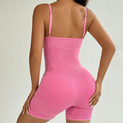 BUYCO Female Denim Ribbed Romper