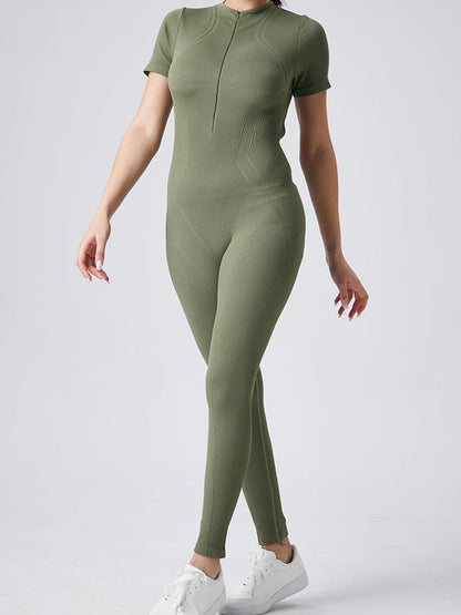 BUYCO Female Zipper Ribbed Cutout Jumpsuit