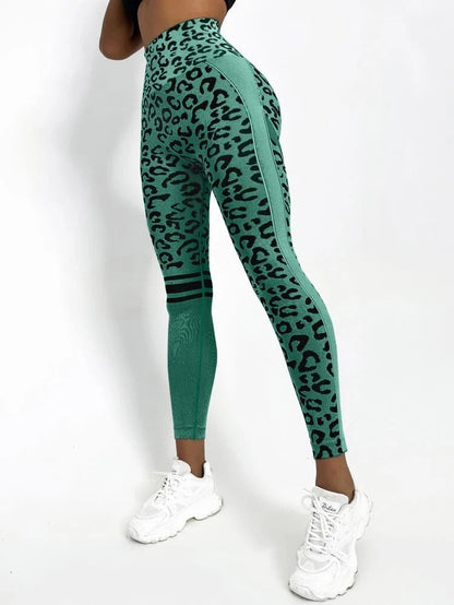 BUYCO Female Leopard Ruched Back Quick-dry Leggings