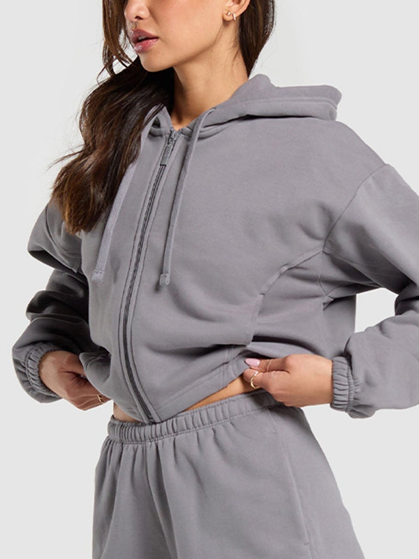 BUYCO Female Zipper Casual Hoodie