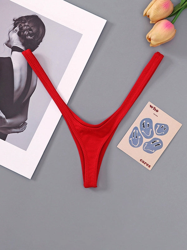 BUYCO Femal Fitted Solid Color T-Back Panties