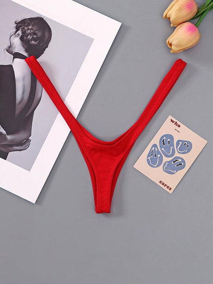 BUYCO Femal Fitted Solid Color T-Back Panties