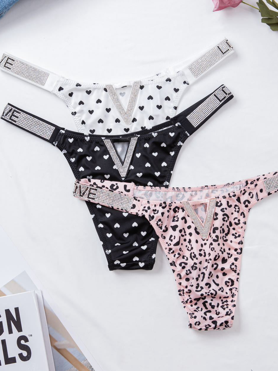 BUYCO Female V Back Dazling Diamond Panties