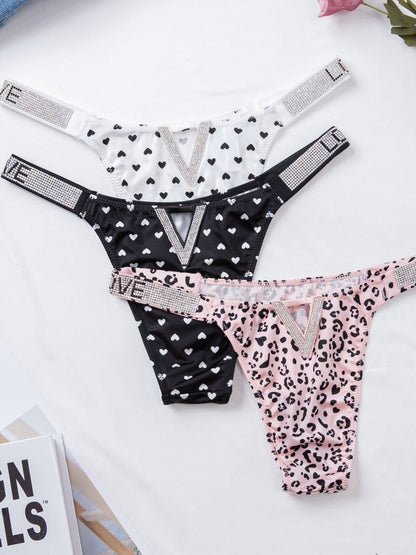 BUYCO Female V Back Dazling Diamond Panties